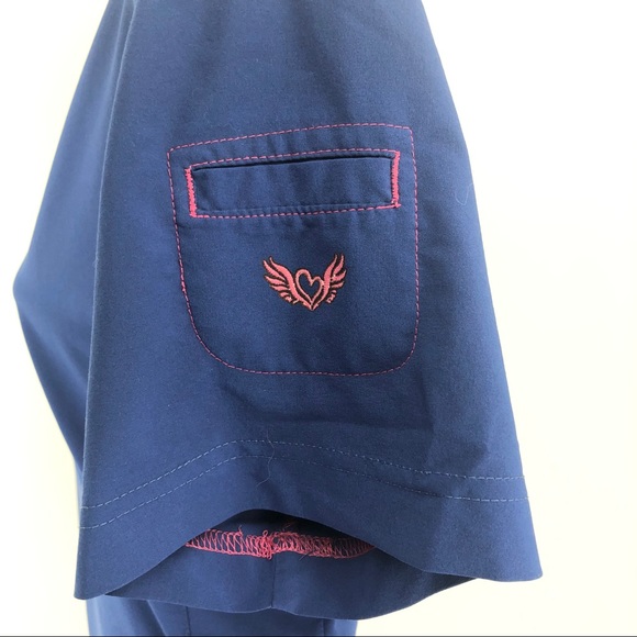 Sold! Smitten Small Polyester Royal Blue Scrub Set - Picture 11 of 14